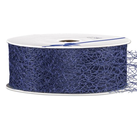 Geschenkband "Netz" Dunkelblau 38mm x 20m