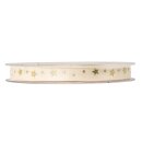 Geschenkband "Little Stars Satin" Creme/Gold,...
