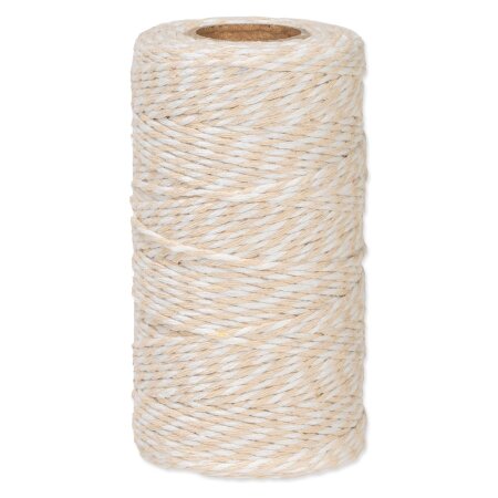Baumwollkordel "Twist" Natur/Weiß, 2mm x 100m