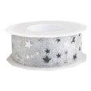 Geschenkband "Organza Sterne" Silber, 40mm x...