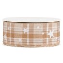 Geschenkband "Karo/Sterne" Natur/Weiß,...