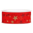 Geschenkband "Sternengirlande" Rot/Gold, 40mm x...