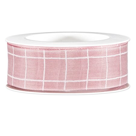 Geschenkband "Karo" Rosa, 40mm x 15m