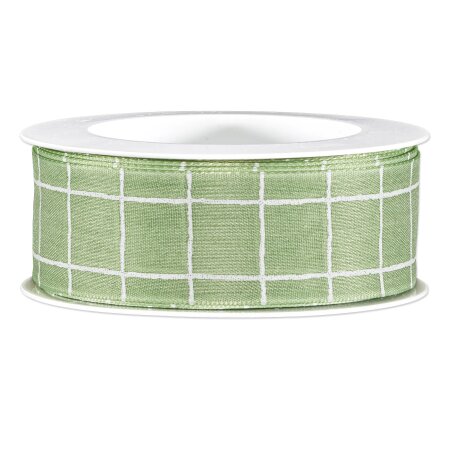 Geschenkband "Karo" Mintgrün, 40mm x 15m