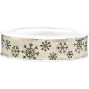 Geschenkband "Schneeflöckchen" Grün,...
