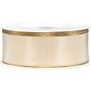 Geschenkband "Goldkante" Creme, 40mm x 25m