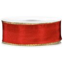 Geschenkband "Goldkante" Rot, 40mm x 25m