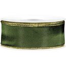 Geschenkband "Goldkante" Grün, 40mm x 25m