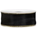 Geschenkband "Goldkante" Schwarz, 40mm x 25m