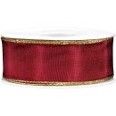 Geschenkband "Goldkante" Dunkelrot, 40mm x 25m