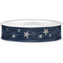 Geschenkband "Sternenkette" Blau, 25mm x 18m