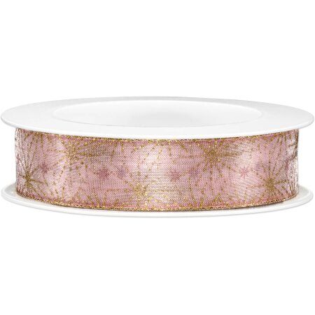 Geschenkband "Ice Crystal" Rosa, 25mm x 18m