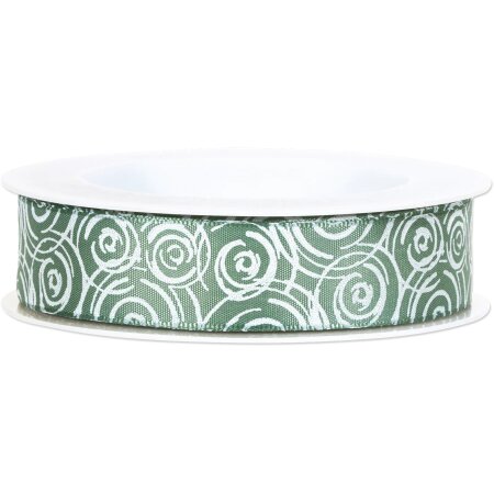 Geschenkband "Swirl" Salbei, 25mm x 18m