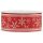 Geschenkband "Skandi" Natur/Rot, 40mm x 12m