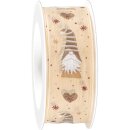 Geschenkband "Wichtelzeit" Natur/Braun mit...
