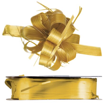 Ziehschleifenband "Country Bows" Gold, 25mm x 40m