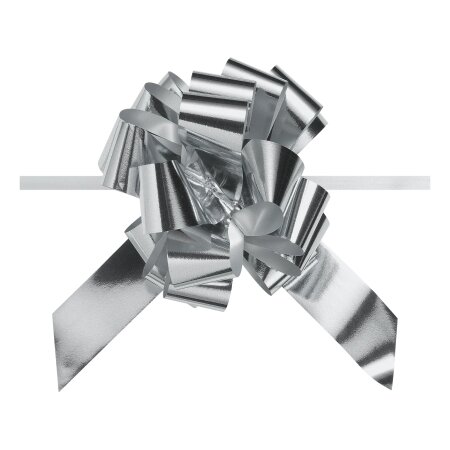 Ziehschleife "Granfiocco" Silber-Metallic, Synthetik