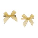 Fertigschleife mit Clip, Gold, Lurex, 15mm, 60 x 40 mm