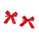 Fertigschleife mit Clip, Rot, Satin, 15mm, 60 x 40 mm