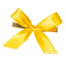 Fertigschleife mit Clip, Gelb, Satin, 15mm, 60 x 40 mm