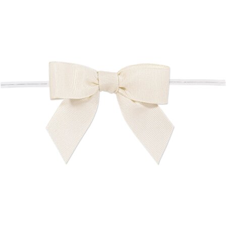 Fertigschleife mit Clip, Creme, Ripsband, 22mm, 80 x 65 mm
