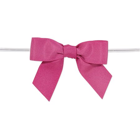 Fertigschleife mit Clip, Pink, Ripsband, 22mm, 80 x 65 mm