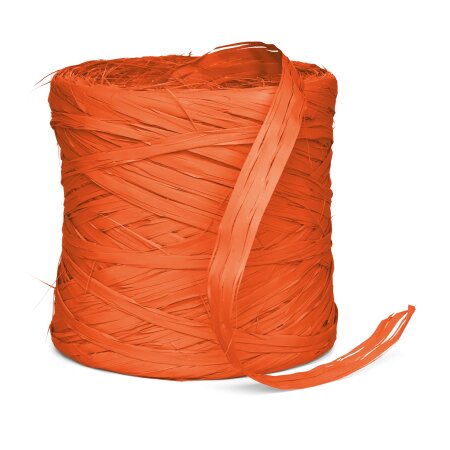 Geschenkbast "Raphia Synthetik" Orange, 200m