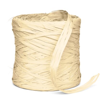 Geschenkbast "Raphia Synthetik" Creme, 200m