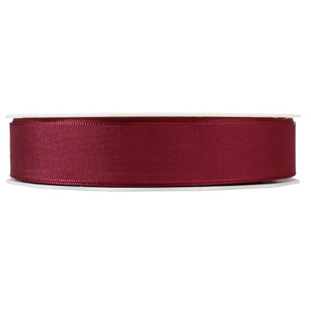Geschenkband "Uni" Bordeaux, 25mm x 50m, Taft mit Webkante