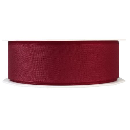 Geschenkband "Uni" Bordeaux, 40mm x 50m, Taft mit Webkante
