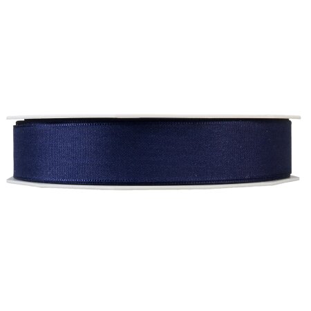 Geschenkband "Uni" Dunkelblau, 25mm x 50m, Taft mit Webkante