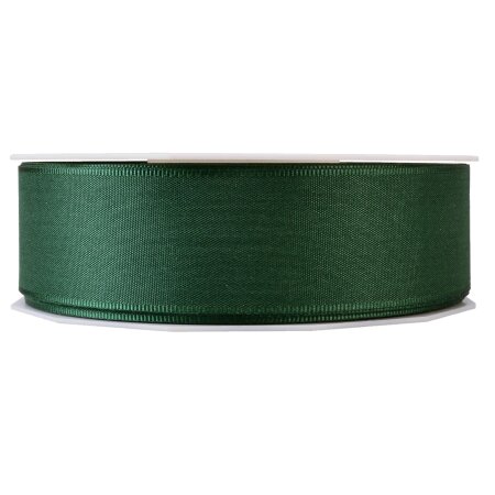 Geschenkband "Uni" Dunkelgrün, 40mm x 50m, Taft mit Webkante