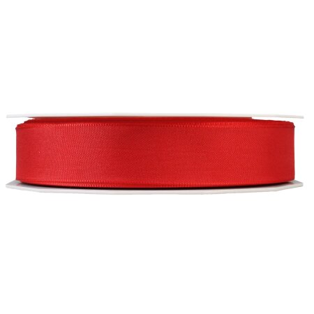 Geschenkband "Uni" Rot, 25mm x 50m, Taft mit Webkante