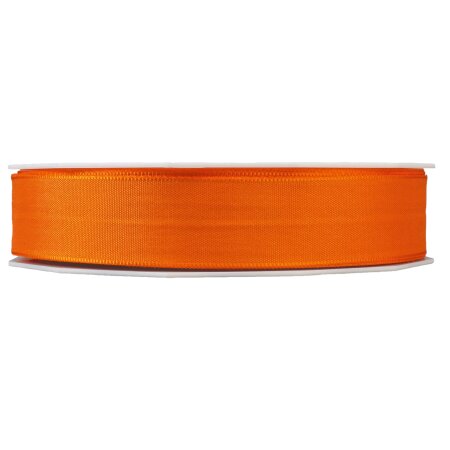 Geschenkband "Uni" Orange, 25mm x 50m, Taft mit Webkante