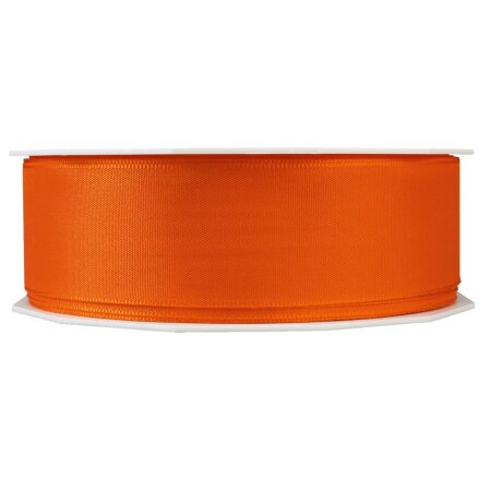 Geschenkband "Uni" Orange, 40mm x 50m, Taft mit Webkante