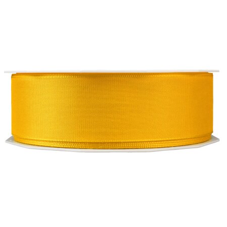 Geschenkband "Uni" Gelb, 40mm x 50m, Taft mit Webkante