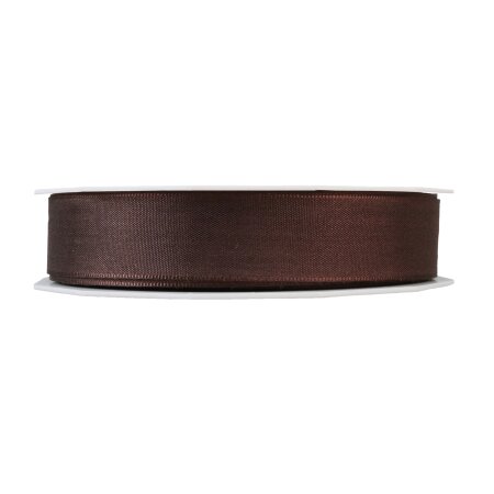 Geschenkband "Uni" Schokobraun, 25mm x 50m, Taft m. Webkante