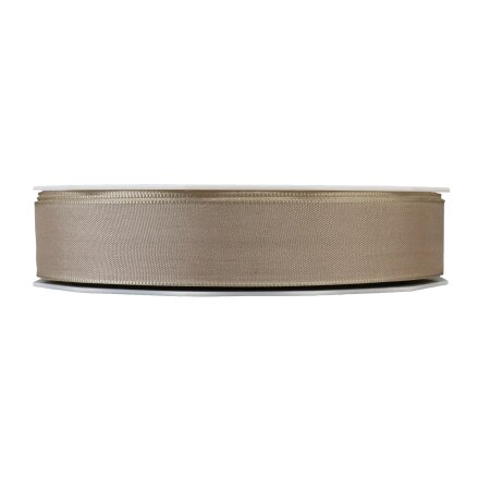 Geschenkband "Uni" Sand, 25mm x 50m, Taft mit Webkante