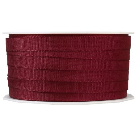 Geschenkband "Uni" Bordeaux, 10mm x 50m, Taft mit Webkante