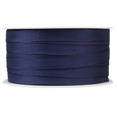 Geschenkband "Uni" Dunkelblau, 10mm x 50m, Taft mit Webkante