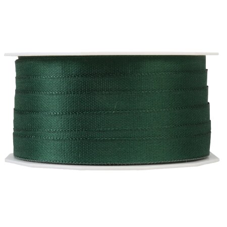 Geschenkband "Uni" Dunkelgrün, 10mm x 50m, Taft mit Webkante