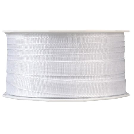 Geschenkband "Uni" Weiß, 10mm x 50m, Taft mit Webkante