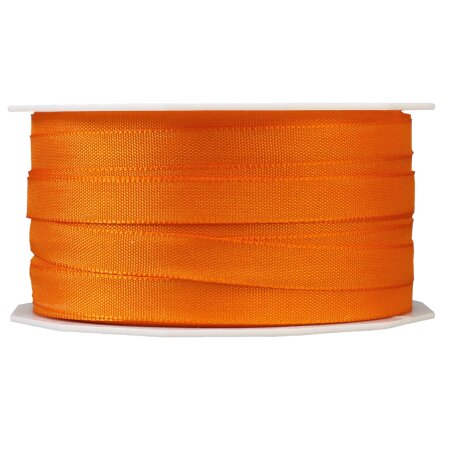 Geschenkband "Uni" Orange, 10mm x 50m, Taft mit Webkante