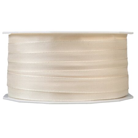 Geschenkband "Uni" Creme, 10mm x 50m, Taft mit Webkante