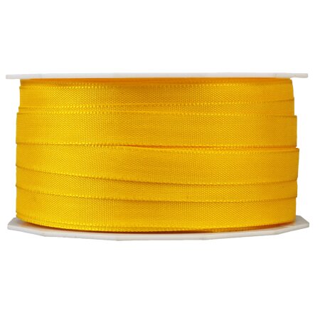 Geschenkband "Uni" Gelb, 10mm x 50m, Taft mit Webkante