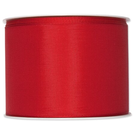 Geschenkband "Uni" Rot, 75mm x 25m, Taft mit Webkante