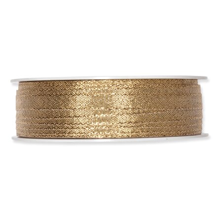 Geschenkband "Lurex" Gold, 6mm x 50m, mit Webkante