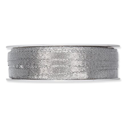 Geschenkband "Lurex" Silber 6mm x 50m, mit Webkante