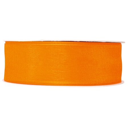 Geschenkband "Organza" Orange, 40mm x 50m, mit Webkante