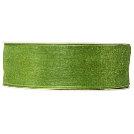 Geschenkband "Organza" Grün, 40mm x 50m, mit Webkante